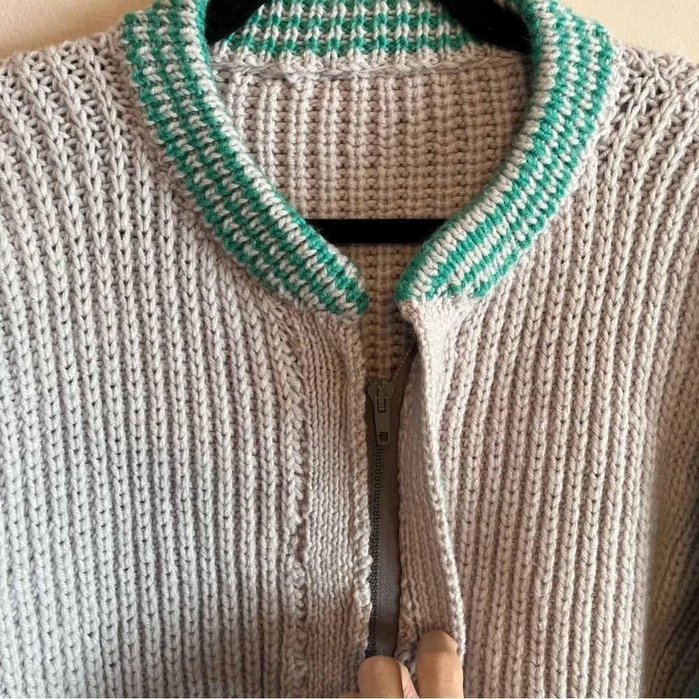 Handknit Chunky Oversized Varsity Sweater Women’s M/L - Picture 6 of 6